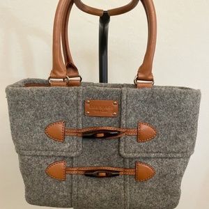 Kate Spade Foxtrot Hill Quinn Grey Wool Toggle Handbag